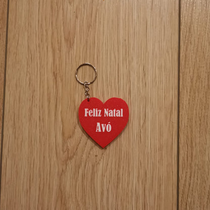 Porta Chaves de Natal Coração